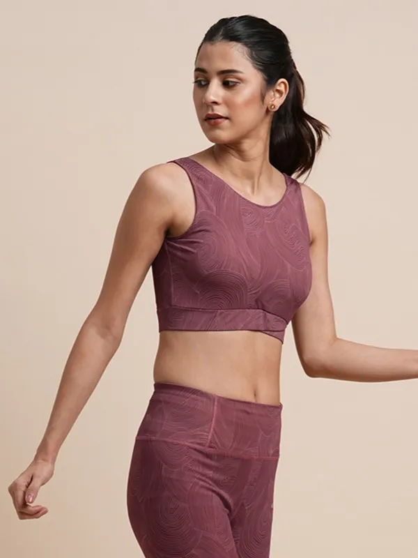 Palevioletred_Polyester_Casual_Sports_Bra_For_Women