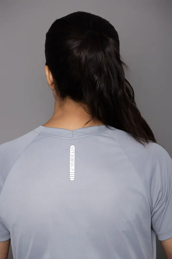 Grey_Polyester_Casual_T-Shirt_For_Women