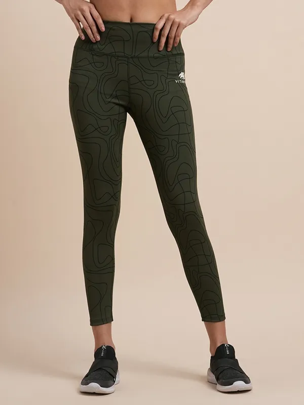 Olive_Polyester_Casual_Leggings_For_Women