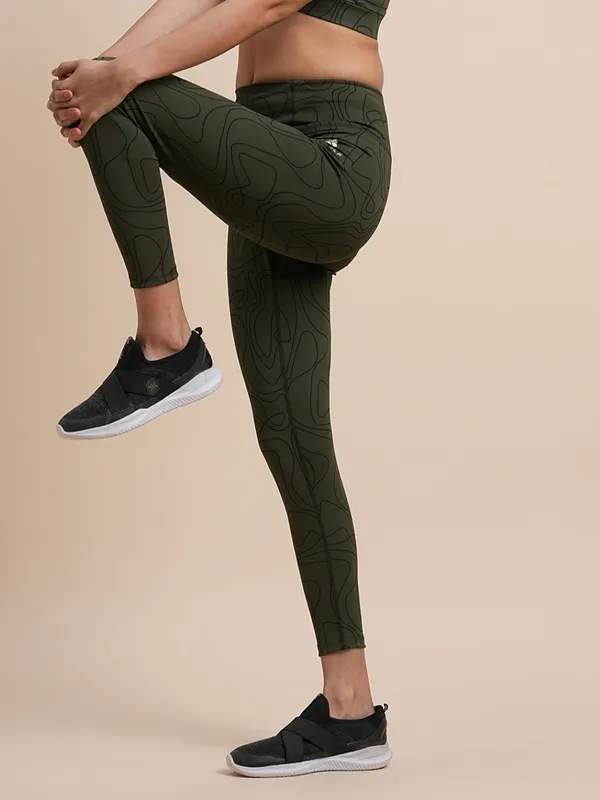 Olive_Polyester_Casual_Leggings_For_Women