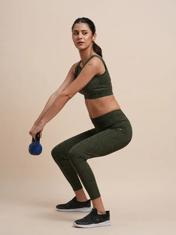 Olive_Polyester_Casual_Leggings_For_Women