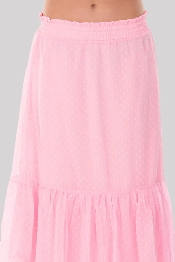 Babypink_Midi_Length_Ruffle_With_Inner_Lining_Skirt_For_Women_&_Girls