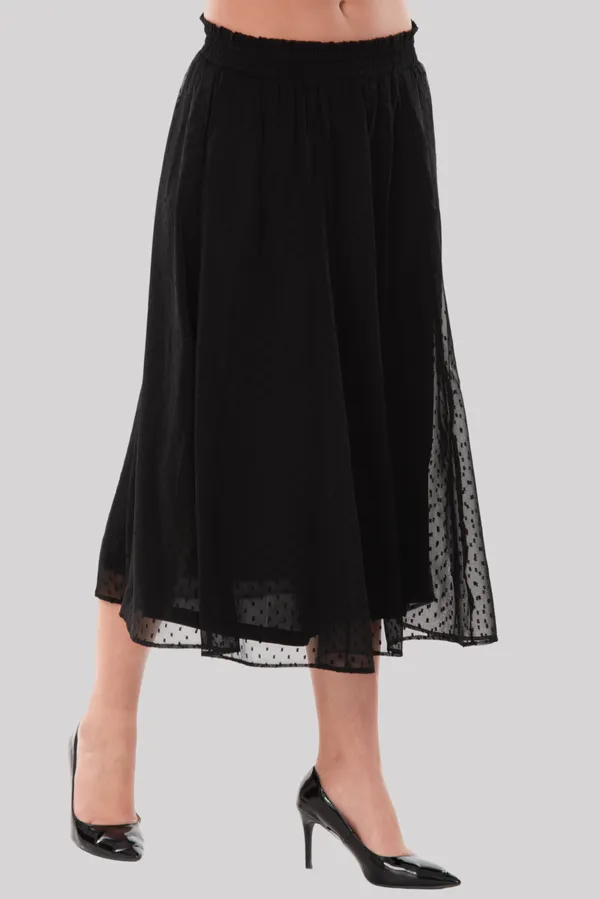 Black_Midi_Length_A-Line_Skirt_For_Women_&_Girls