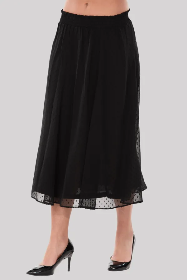 Black_Midi_Length_A-Line_Skirt_For_Women_&_Girls