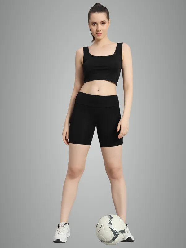 Black_Top_And_Bikerbabe_Shorts_Cord_Set_For_Women_&_Girls