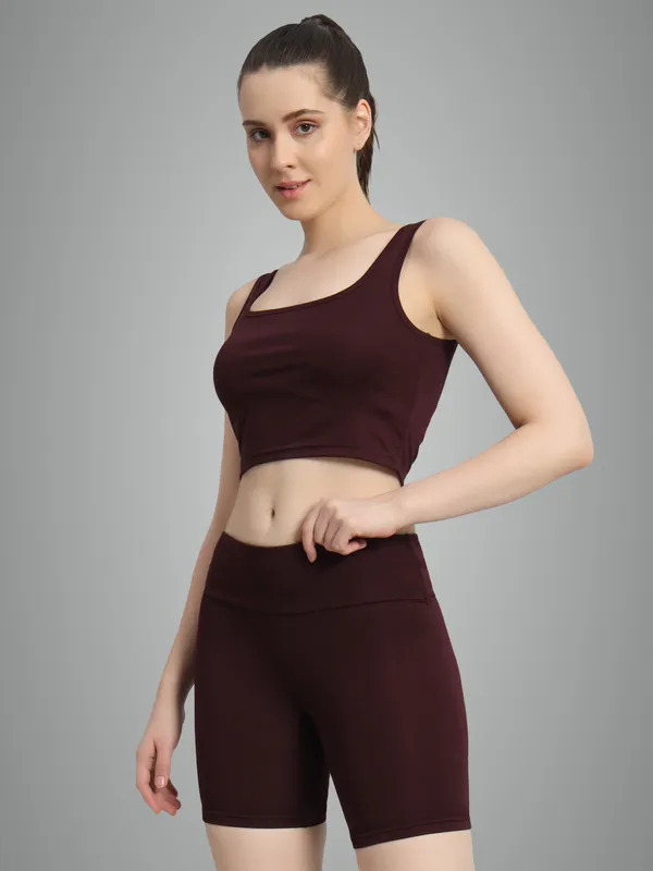 Wine_Top_And_Bikerbabe_Shorts_Cord_Set_For_Women_&_Girls