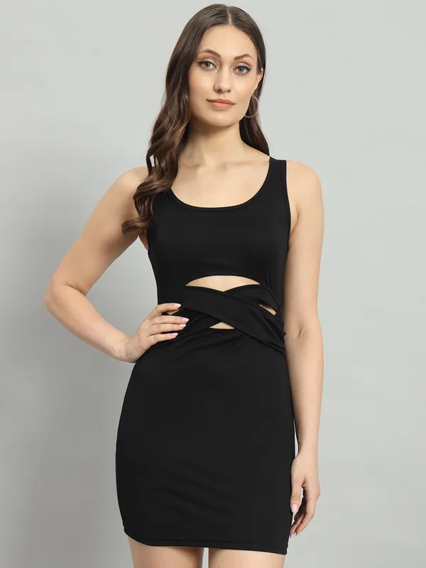 Black_Cotton_Blend_Solid_Sleeveless_Stretchable_Cut_Out_Bodycon_Dress_For_Women_&_Girls