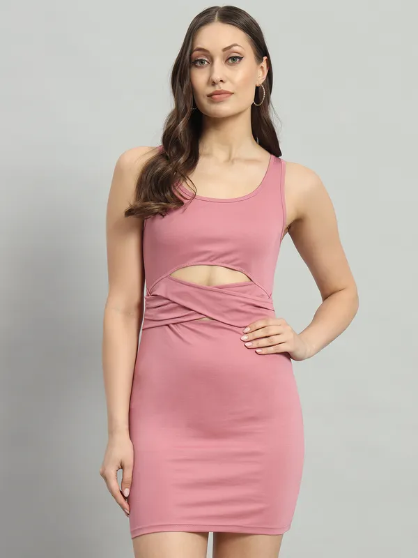 Light_Pink_Cotton_Blend_Solid_Sleeveless_Stretchable_Cut_Out_Bodycon_Dress_For_Women_&_Girls