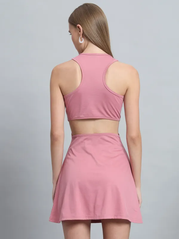 Light_Pink_Cotton_Blend_Solid_Sleeveless_Stretchable_Skater_Dress_For_Women_&_Girls