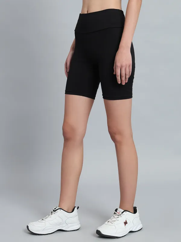 Black_Bikerbabe_With_Broad_Waistband_Shorts_For_Women_&_Girls