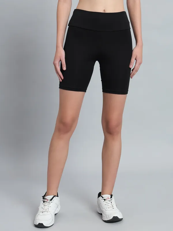 Black_Bikerbabe_With_Broad_Waistband_Shorts_For_Women_&_Girls