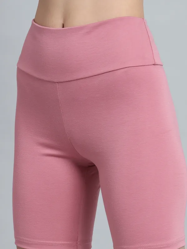 Light_Pink_Bikerbabe_With_Broad_Waistband_Shorts_For_Women_&_Girls