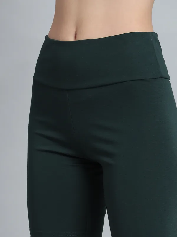 Bottle_Green_Bikerbabe_With_Broad_Waistband_Shorts_For_Women_&_Girls