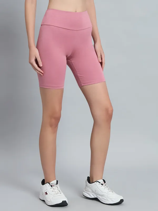 Light_Pink_Bikerbabe_With_Broad_Waistband_Shorts_For_Women_&_Girls