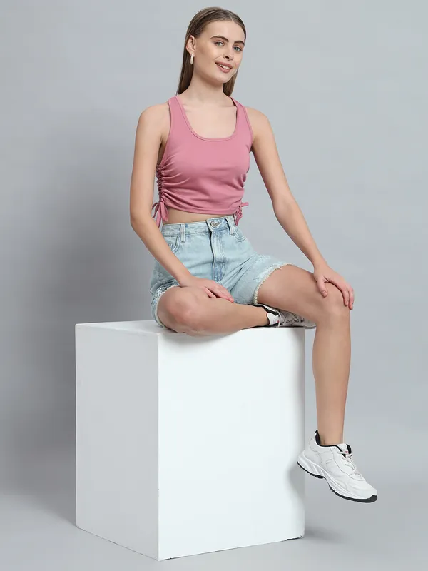 Light_Pink_Deep_U-Neck_Sleeveless_Crop_Top_For_Women_&_Girls