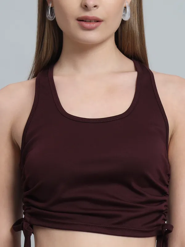 Wine_Deep_U-Neck_Sleeveless_Crop_Top_For_Women_&_Girls