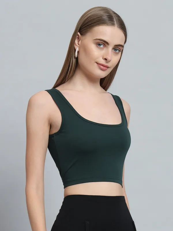 Bottle_Green_Wide_Neck_Sleeveless_Sunny_Crop_Top_For_Women_&_Girls
