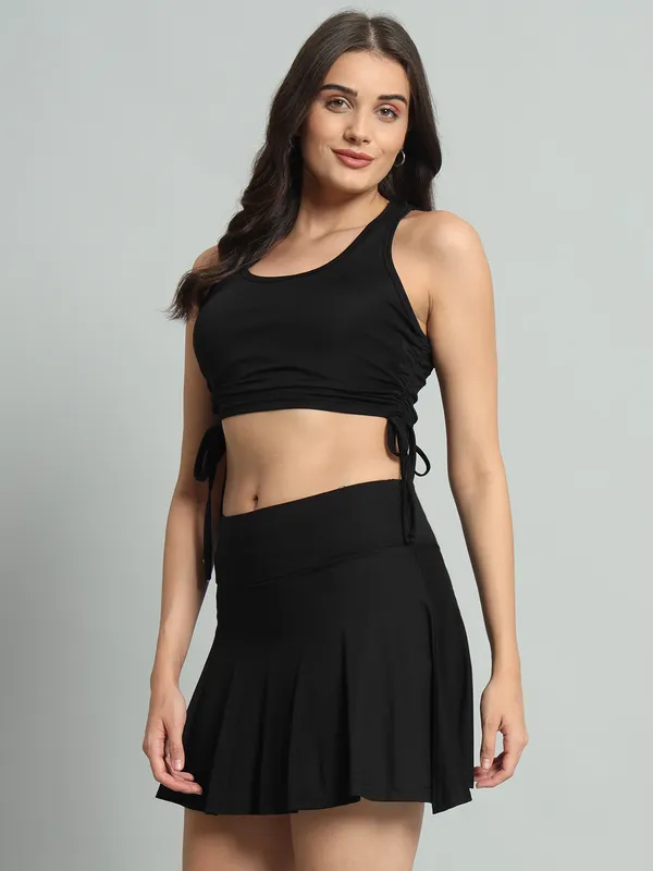 Black_Top_And_Mini_Flare_With_Inner_Short_Cord_Set_For_Women_&_Girls