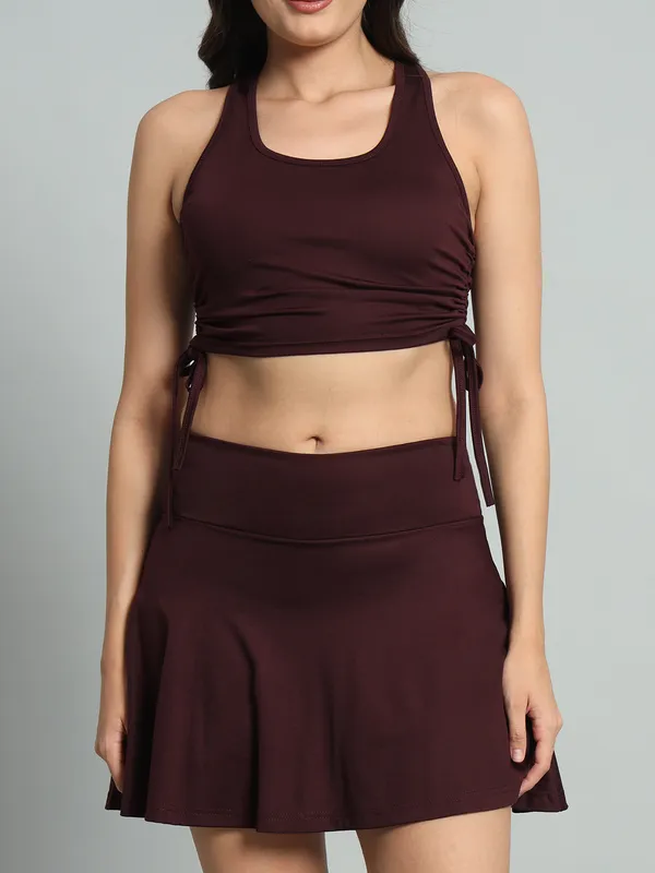 Wine_Champ_Top_And_Mini_Flare_With_Inner_Short_Cord_Set_For_Women_&_Girls