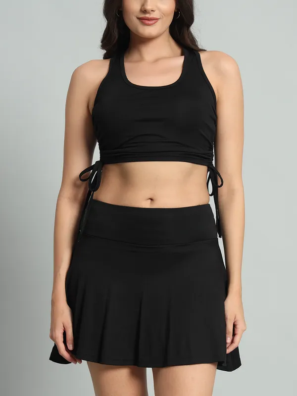 Black_Top_And_Mini_Flare_With_Inner_Short_Cord_Set_For_Women_&_Girls
