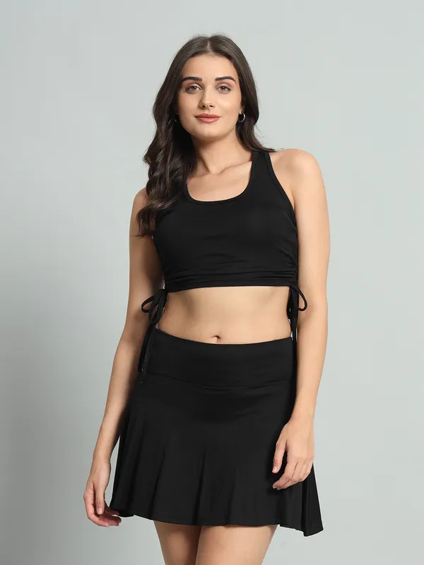 Black_Top_And_Mini_Flare_With_Inner_Short_Cord_Set_For_Women_&_Girls