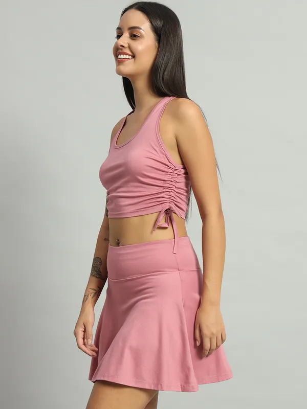 Light_Pink_Champ_Top_And_Mini_Flare_With_Inner_Short_Cord_Set_For_Women_&_Girls