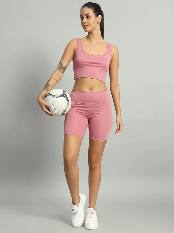 Light_Pink_Sunny_Top_And_Bikerbabe_Shorts_Cord_Set_For_Women_&_Girls