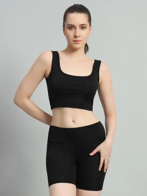 Black_Top_And_Bikerbabe_Shorts_Cord_Set_For_Women_&_Girls
