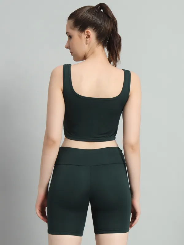 Bottle_Green_Sunny_Top_And_Bikerbabe_Shorts_Cord_Set_For_Women_&_Girls