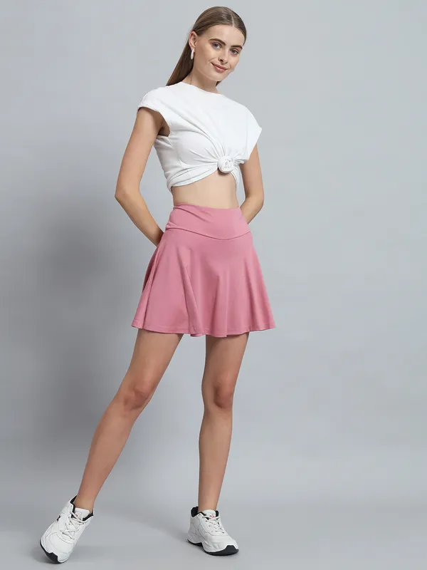 Light_Pink_Mini_Flare_With_Inner_Short_Mini_Skirt_For_Women_&_Girls