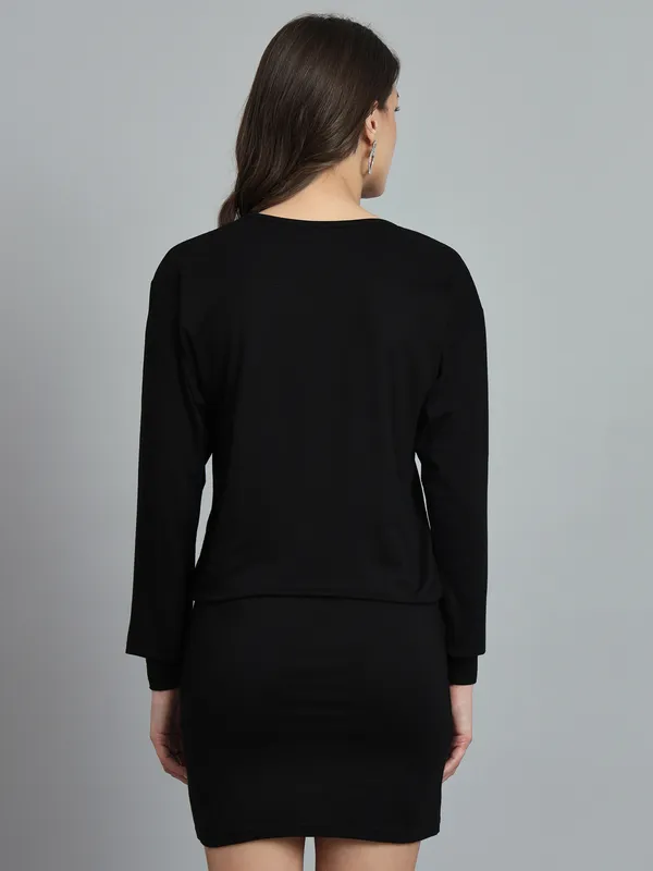 Black_Cotton_Blend_Solid_Shift_Dress_For_Women_&_Girls