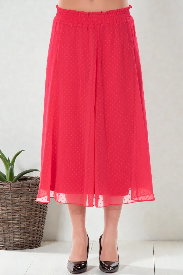 Peach_Georgette_Midi_Length_A-Line_Skirt_For_Women_&_Girls