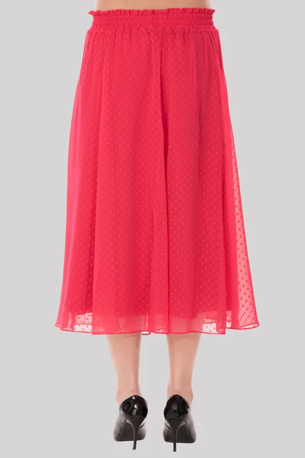 Peach_Georgette_Midi_Length_A-Line_Skirt_For_Women_&_Girls