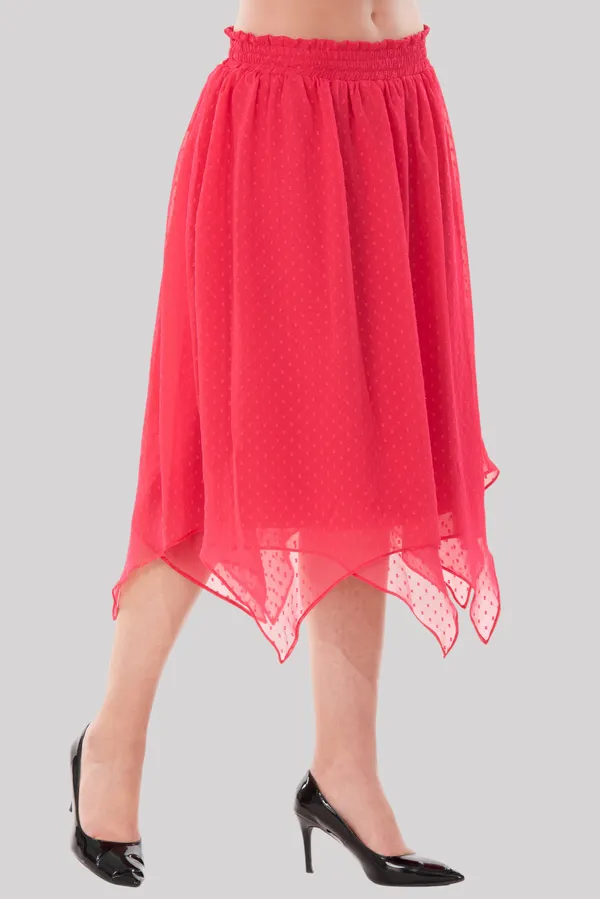 Peach_Handkerchief_Bottom_Midi_Length_Skirt_For_Women_&_Girls