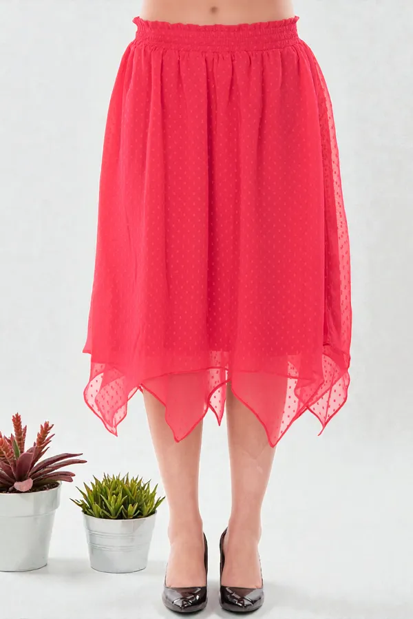 Peach_Handkerchief_Bottom_Midi_Length_Skirt_For_Women_&_Girls