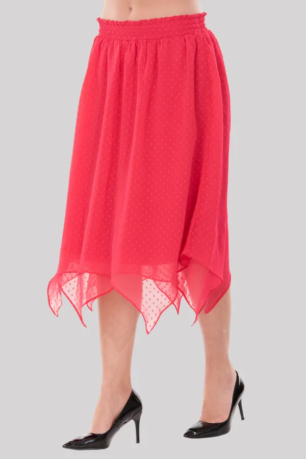 Peach_Handkerchief_Bottom_Midi_Length_Skirt_For_Women_&_Girls