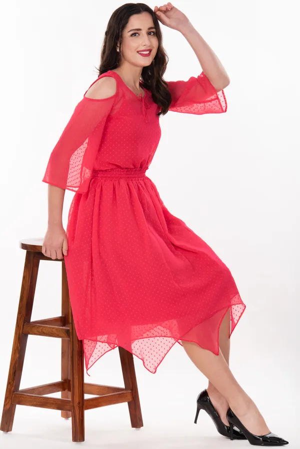 Peach_Handkerchief_Bottom_Midi_Length_Skirt_For_Women_&_Girls