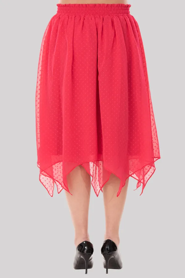 Peach_Handkerchief_Bottom_Midi_Length_Skirt_For_Women_&_Girls