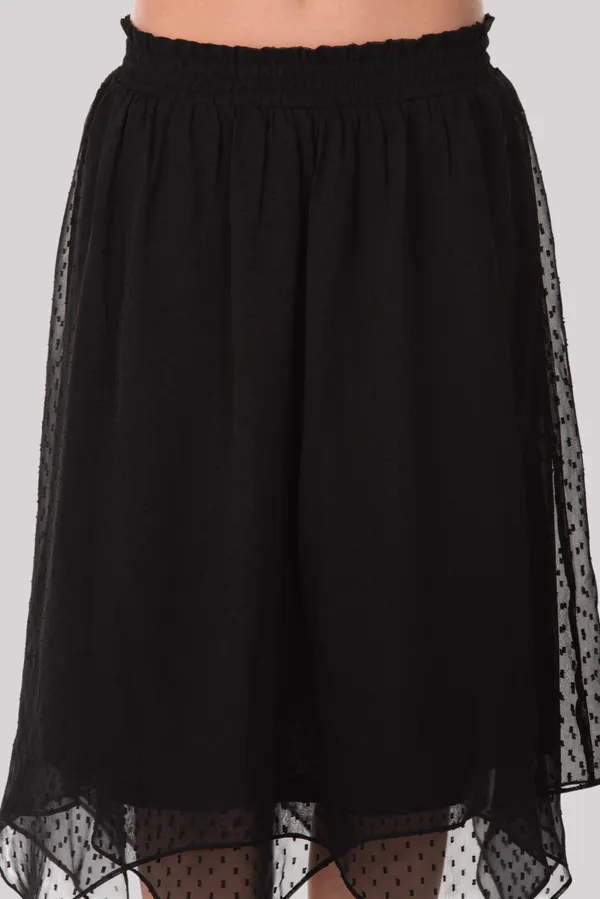 Black_Handkerchief_Bottom_Midi_Length_Skirt_For_Women_&_Girls