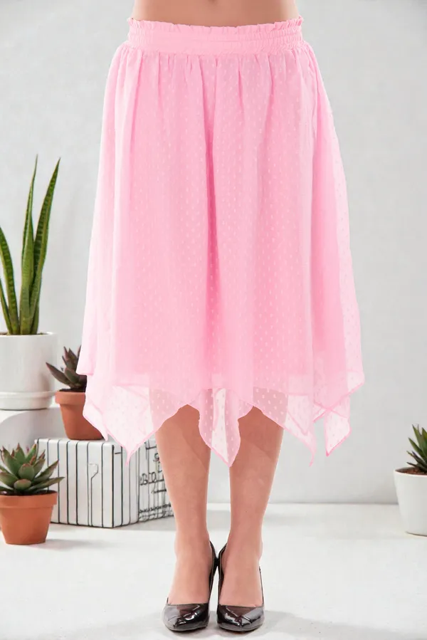 Baby_Pink_Handkerchief_Bottom_Midi_Length_Skirt_For_Women_&_Girls