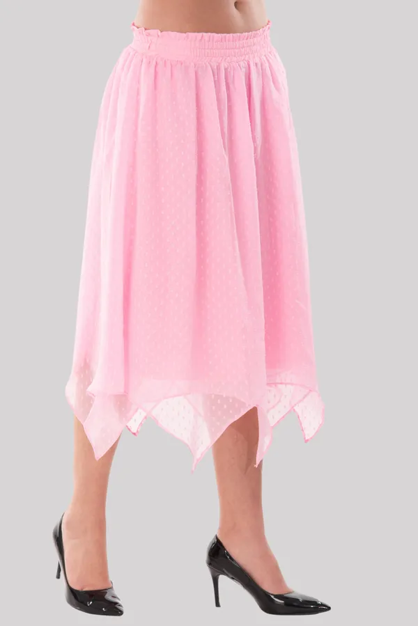 Baby_Pink_Handkerchief_Bottom_Midi_Length_Skirt_For_Women_&_Girls