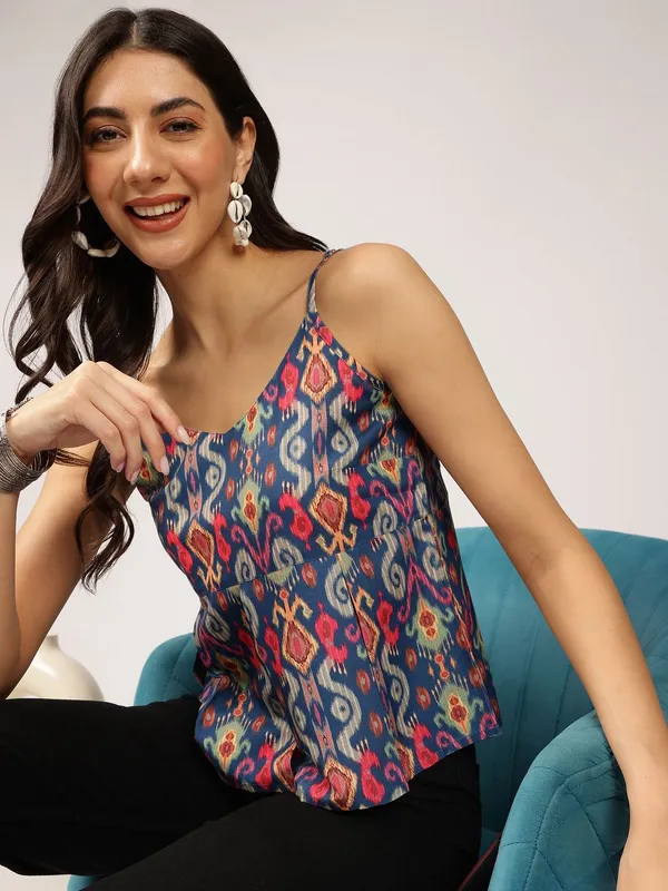 Ethnic_Printed_Sleeveless_Cotton_Peplum_Crop_Top
