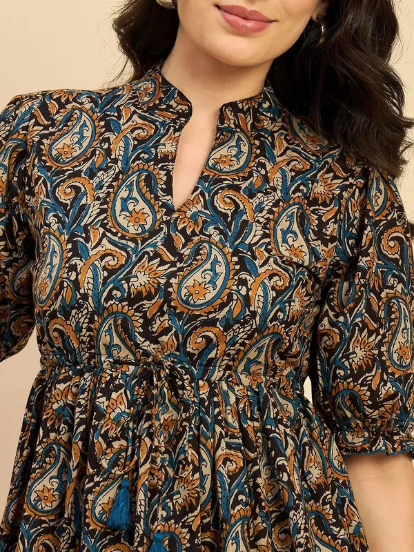 Women_Ethnic_Printed_Mandarin_Collar_Cotton_Top
