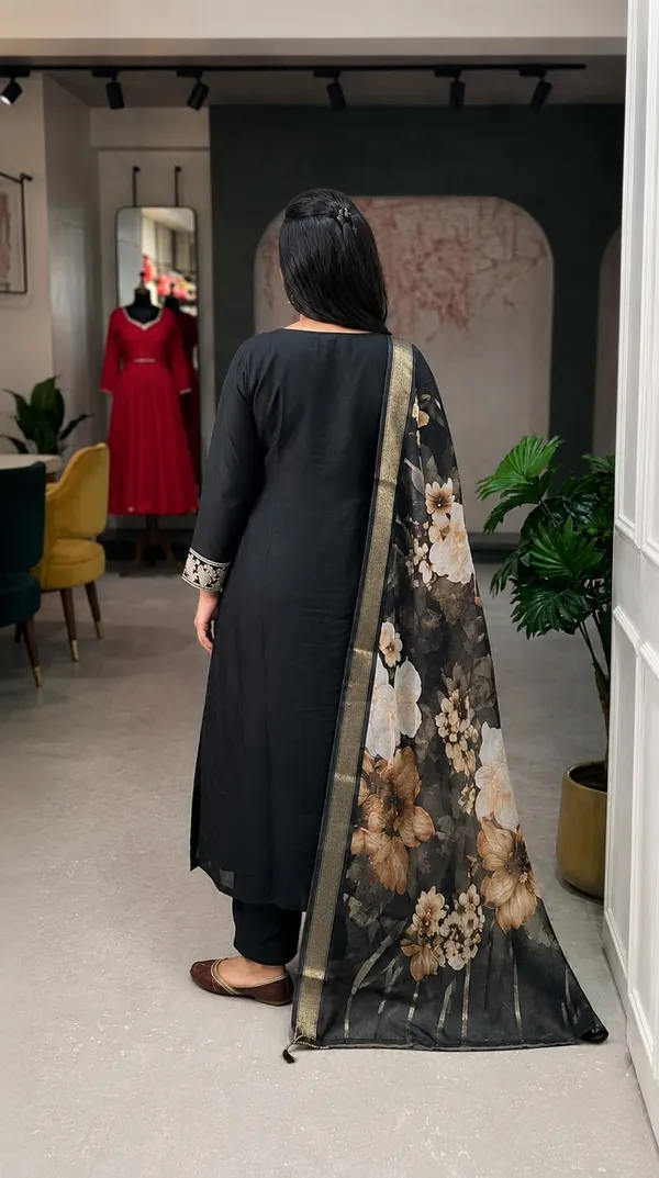 Libas_Black_Embroidered_Straight-Fit_Suit_Set_with_Floral_Organza_Dupatta