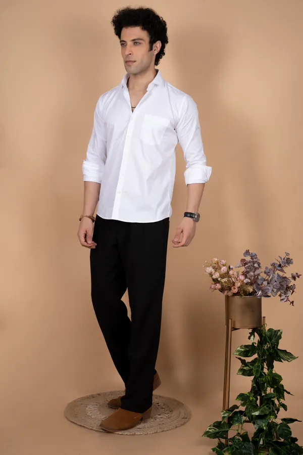 White_Premium_Giza_Cutway_Collar_Full_Sleeves_Shirts_For_Men