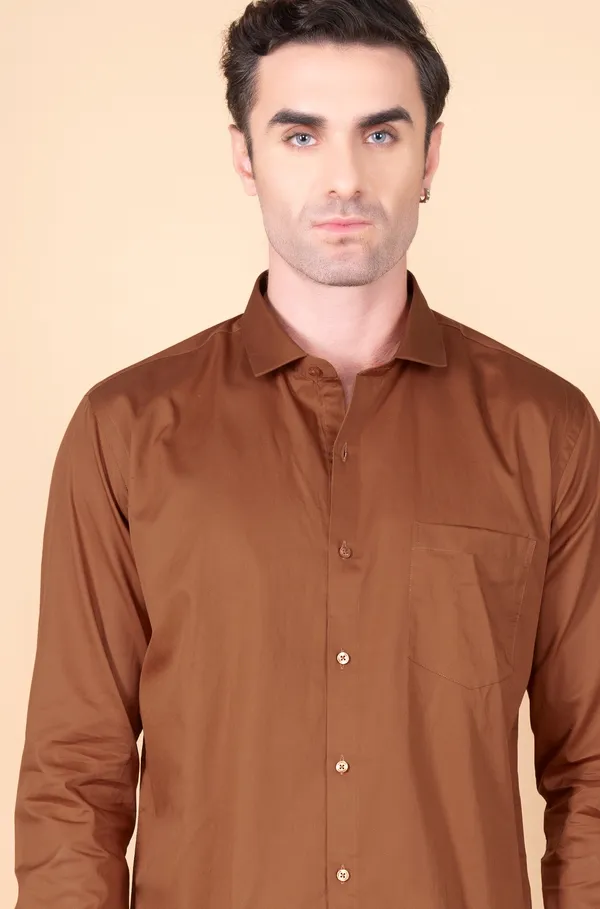 Rust_Cotton_Cutway_Collar_Full_Sleeves_Shirts_For_Men