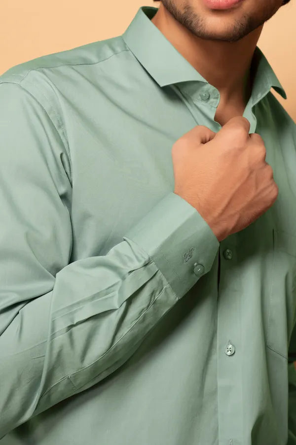 Pista_Green_Cotton_Cutway_Collar_Full_Sleeves_Shirts_For_Men