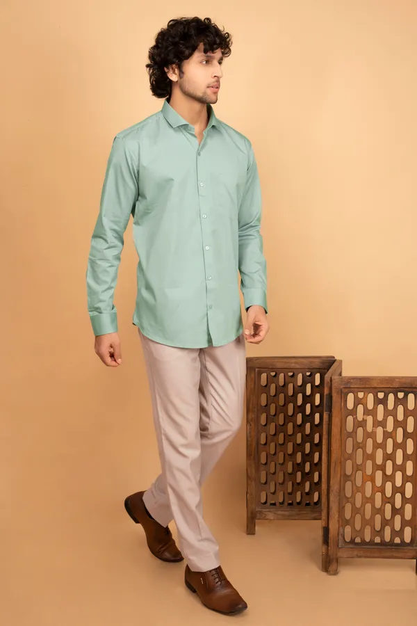 Pista_Green_Cotton_Cutway_Collar_Full_Sleeves_Shirts_For_Men