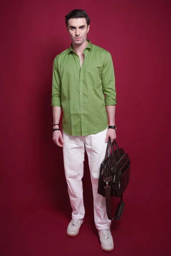 Green_Cotton_Cutway_Collar_Full_Sleeves_Shirts_For_Men