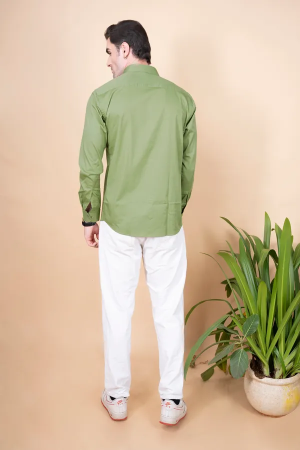 Green_Cotton_Cutway_Collar_Full_Sleeves_Shirts_For_Men